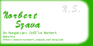 norbert szava business card